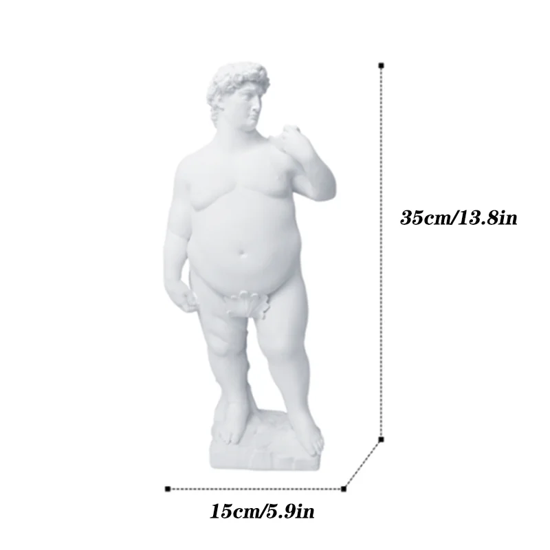 Creative Fat David Portrait Sculpture Resin Craft Human Body Abstract Statue Home Decor Desktop Ornaments Garden Art Decoration acacuss