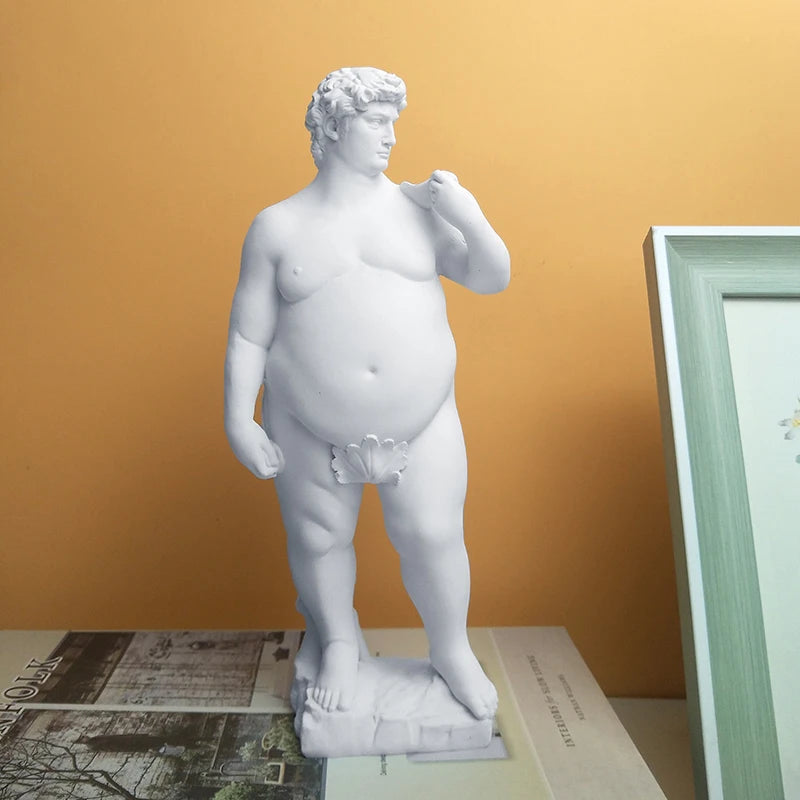 Creative Fat David Portrait Sculpture Resin Craft Human Body Abstract Statue Home Decor Desktop Ornaments Garden Art Decoration acacuss