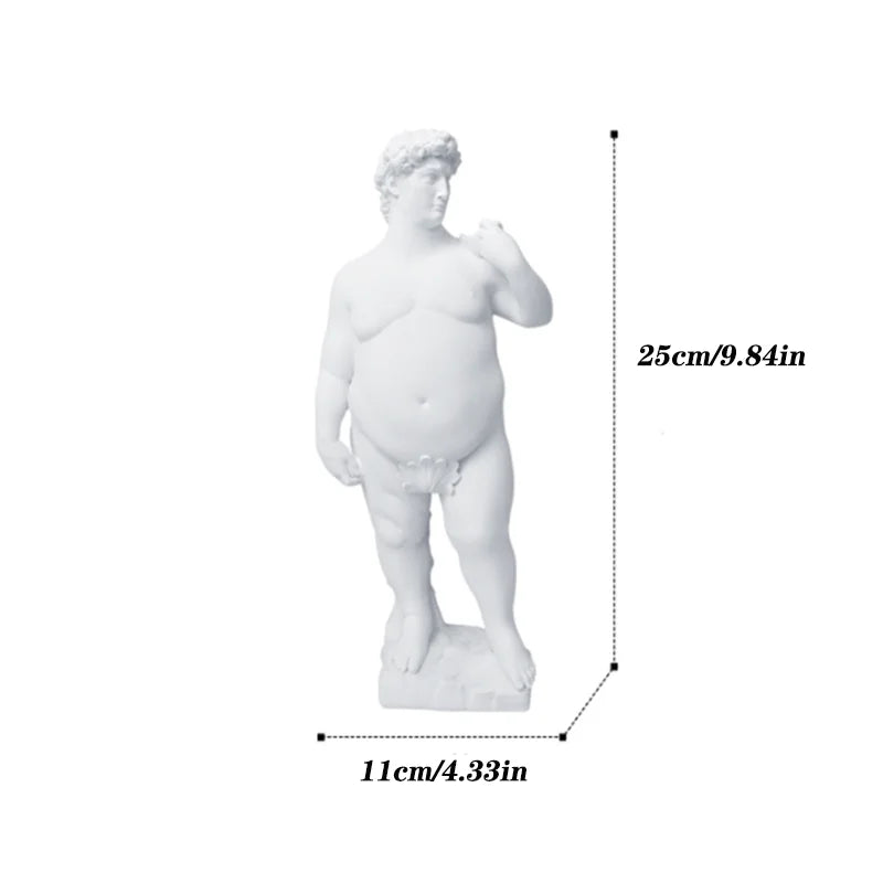 Creative Fat David Portrait Sculpture Resin Craft Human Body Abstract Statue Home Decor Desktop Ornaments Garden Art Decoration acacuss