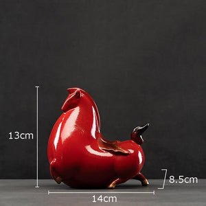 Creative Fat Horse Porcelain Statue Desk Ornaments Horse Ceramic Sculpture Living Room Decoration Crafts Vintage Home Decor acacuss