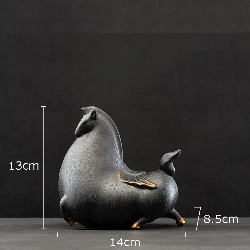 Creative Fat Horse Porcelain Statue Desk Ornaments Horse Ceramic Sculpture Living Room Decoration Crafts Vintage Home Decor acacuss