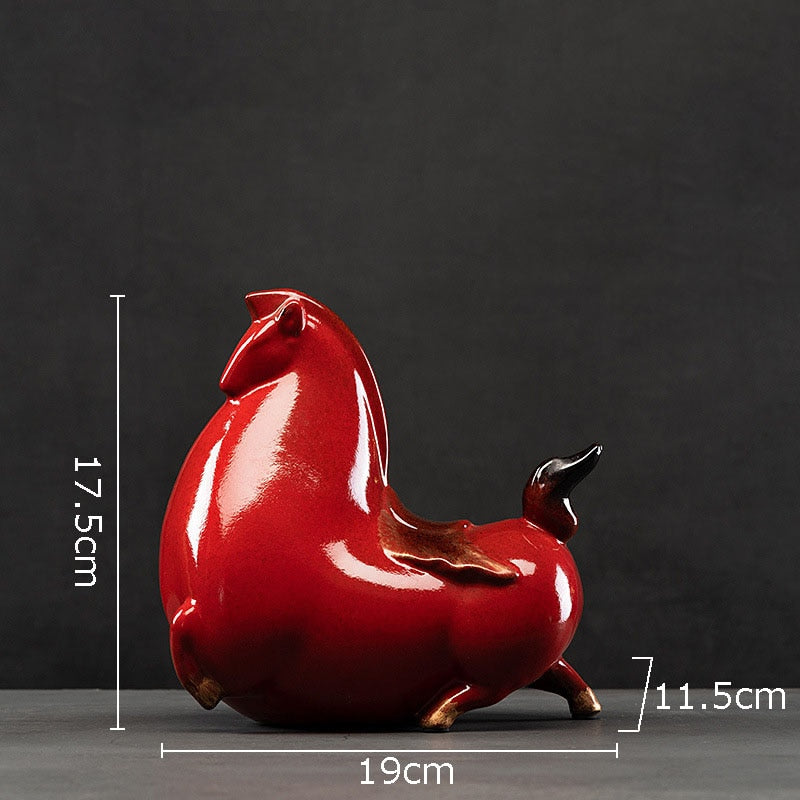 Creative Fat Horse Porcelain Statue Desk Ornaments Horse Ceramic Sculpture Living Room Decoration Crafts Vintage Home Decor acacuss