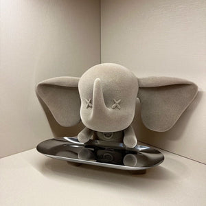 Creative Flocking Dumbo Tray Home Decoration Art Statue Entrance Key Storage Living Room Decoration Tray Cartoon Home Decoration acacuss