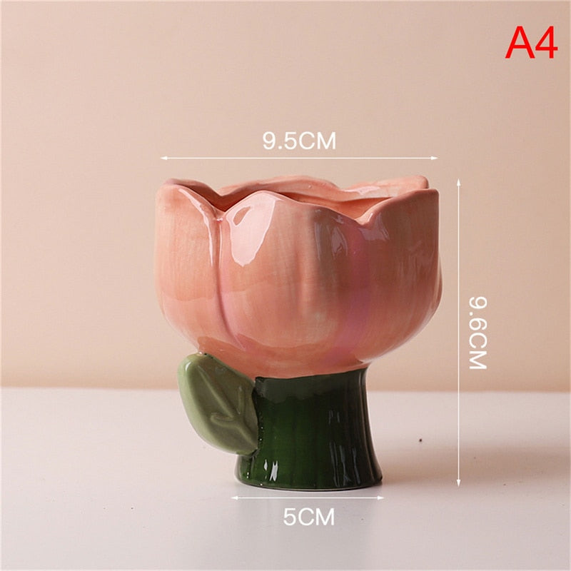 Creative Flower Shape Plant Pot Ceramic Pots for Flowers Cartoon Elephant Dinosaur Succulent Pot Cute Home Table Decor Vase acacuss