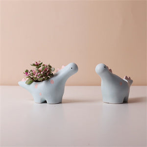 Creative Flower Shape Plant Pot Ceramic Pots for Flowers Cartoon Elephant Dinosaur Succulent Pot Cute Home Table Decor Vase acacuss