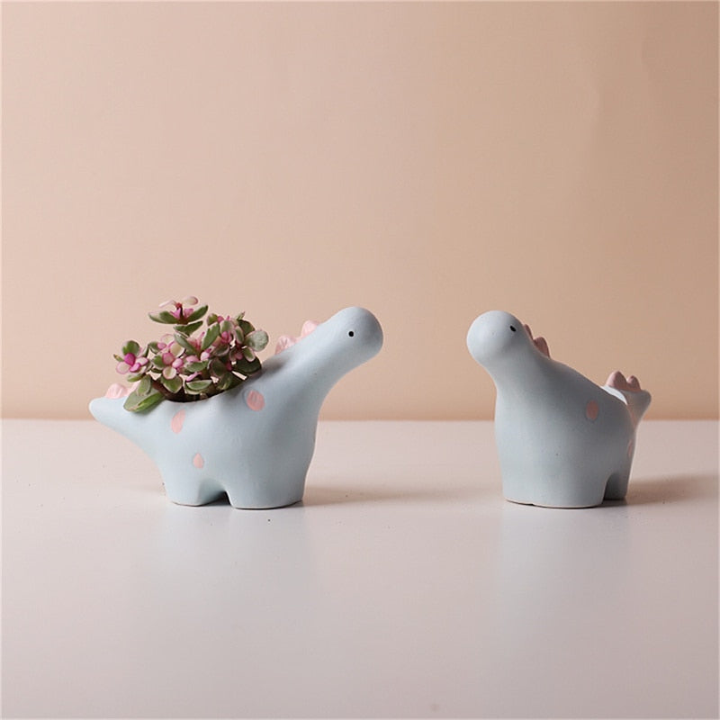 Creative Flower Shape Plant Pot Ceramic Pots for Flowers Cartoon Elephant Dinosaur Succulent Pot Cute Home Table Decor Vase acacuss