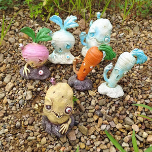 Creative Fruit and Vegetable Zombie Decorative Figurines Halloween Decoration Crafts Ornament Garden Home Decoration Accessories acacuss
