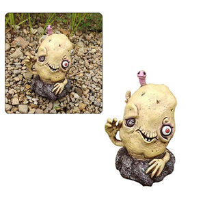 Creative Fruit and Vegetable Zombie Decorative Figurines Halloween Decoration Crafts Ornament Garden Home Decoration Accessories acacuss