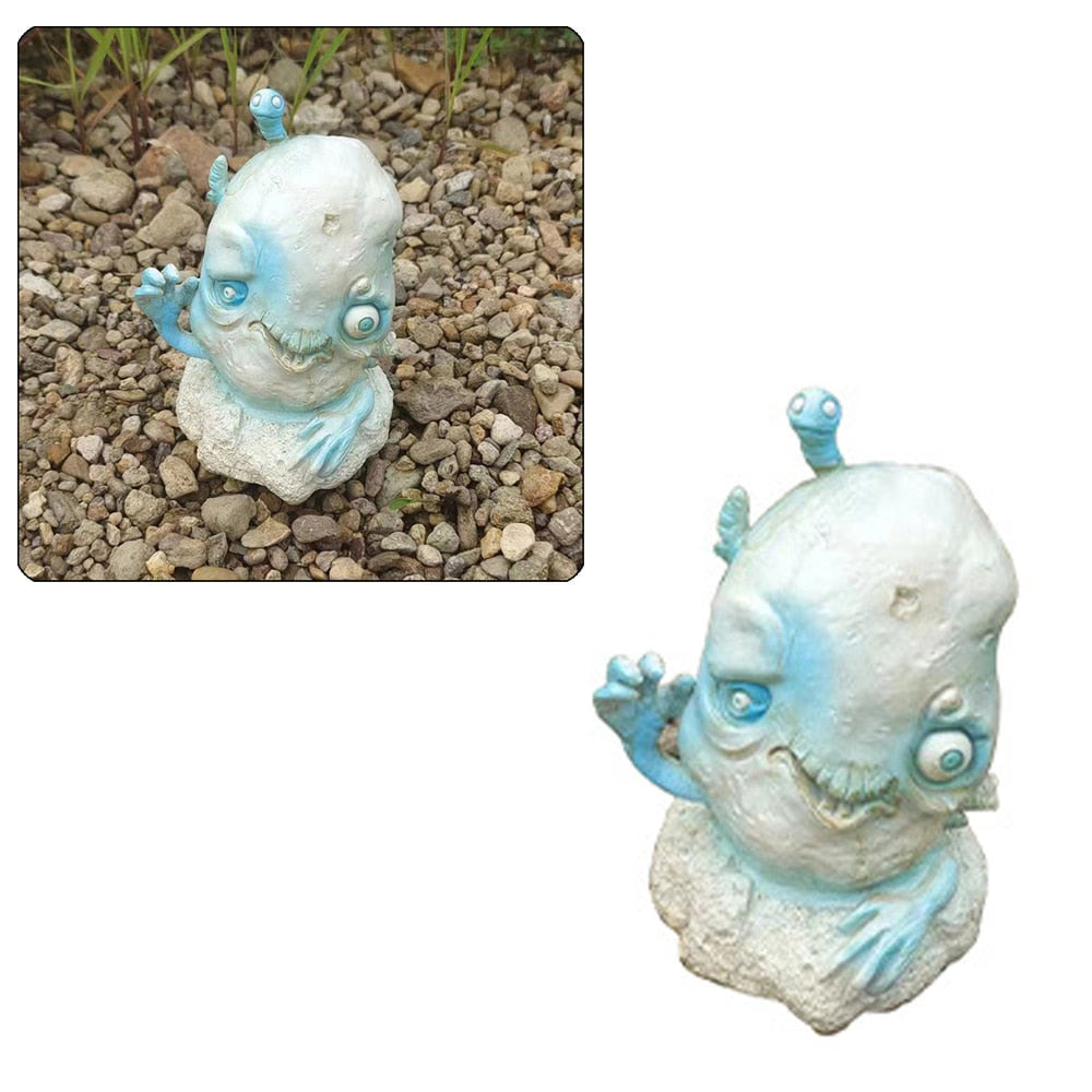 Creative Fruit and Vegetable Zombie Decorative Figurines Halloween Decoration Crafts Ornament Garden Home Decoration Accessories acacuss