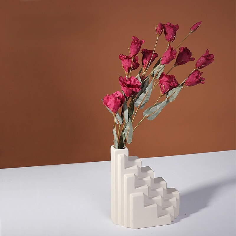 Creative Geometric Abstract Ceramic Vase Modern Design Living Room Porch Wine Cabinet Decoration Ornaments Home Decoration acacuss