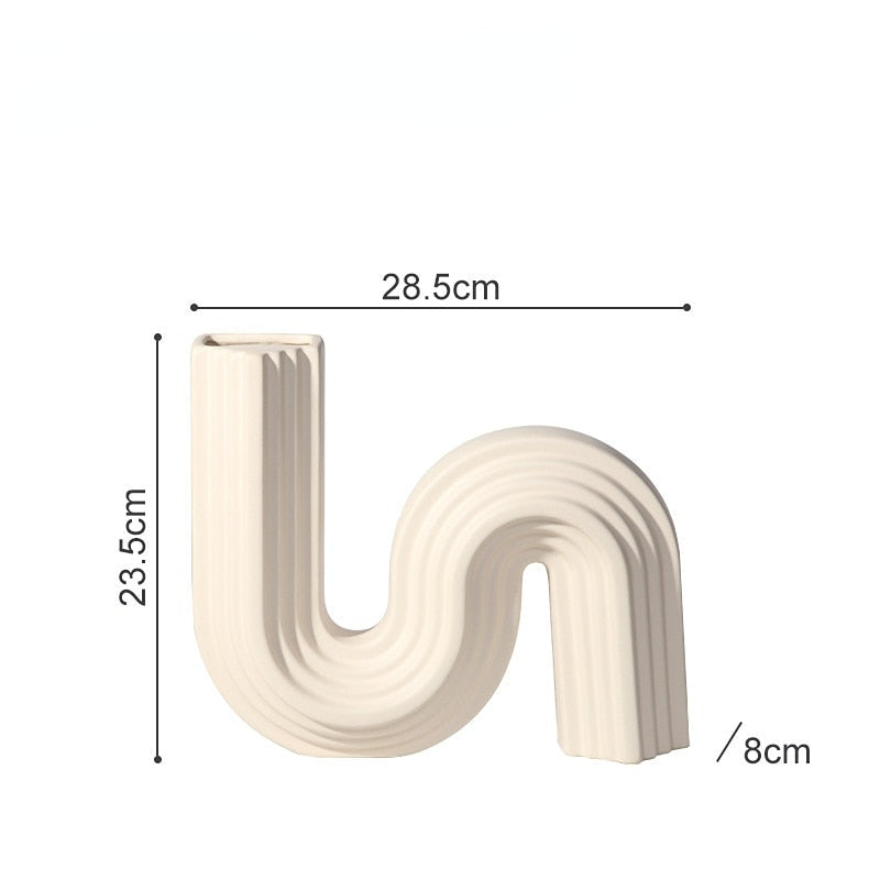 Creative Geometric Abstract Ceramic Vase Modern Design Living Room Porch Wine Cabinet Decoration Ornaments Home Decoration acacuss