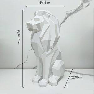 Creative Geometric Lion Resin Craft Statue Home Entrance Hotel Living Room Bedroom Personality Sculpture Ornament acacuss