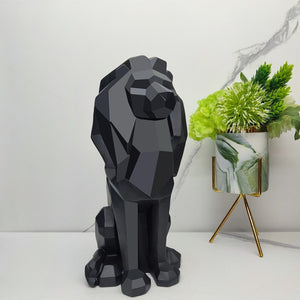 Creative Geometric Lion Resin Craft Statue Home Entrance Hotel Living Room Bedroom Personality Sculpture Ornament acacuss