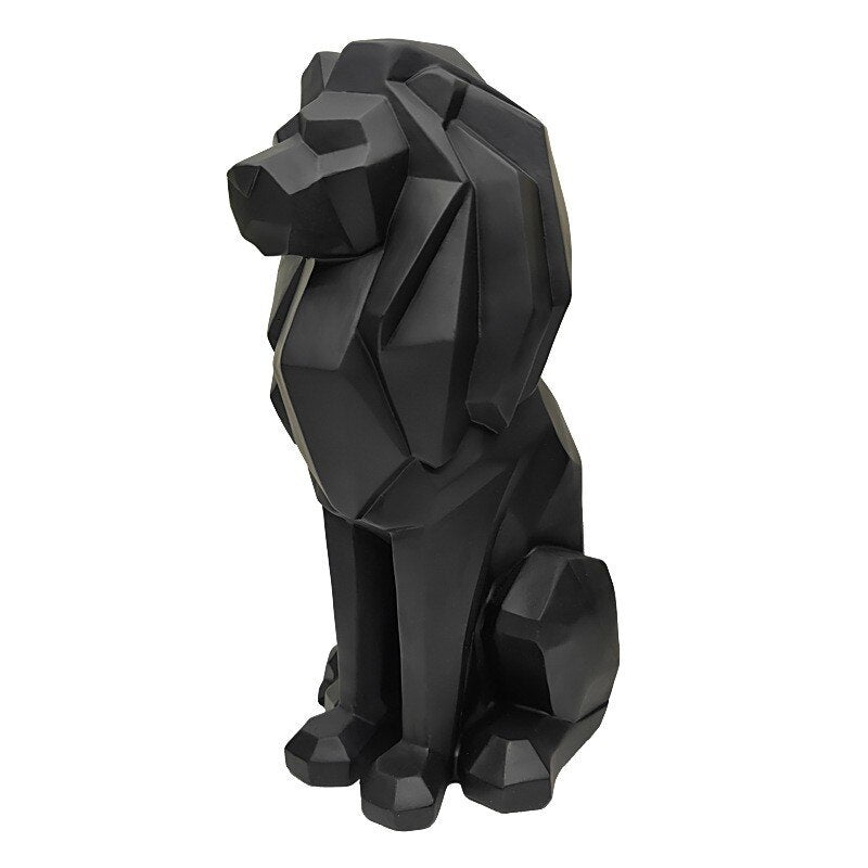 Creative Geometric Lion Resin Craft Statue Home Entrance Hotel Living Room Bedroom Personality Sculpture Ornament acacuss