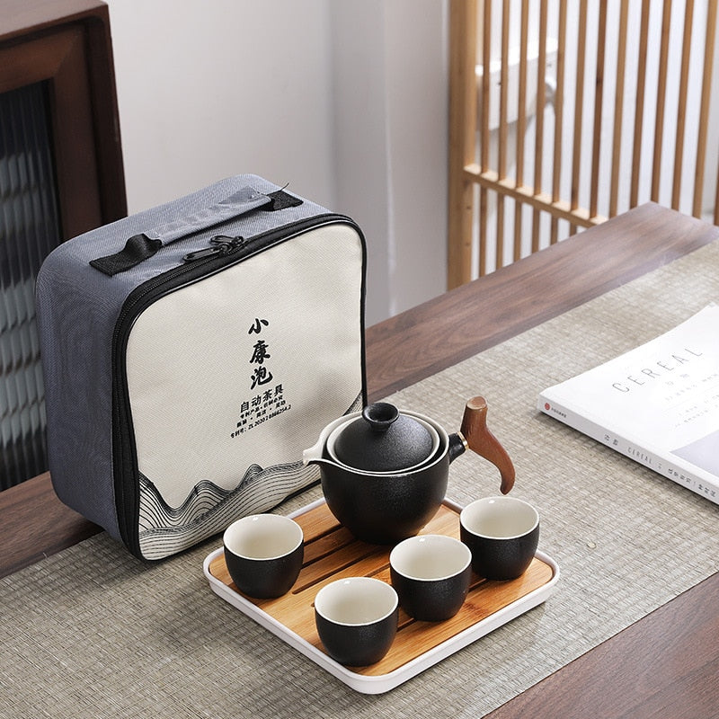 Creative Glass Ceramic Chinese Kung Fu Tea set Travel Tea Set Teaware Sets Teapot For Tea Teapot Tea Cup Set Tea Maker Infuser acacuss