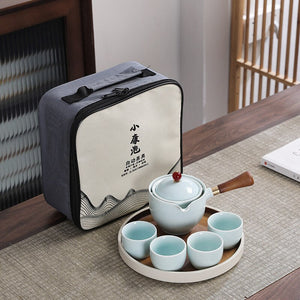 Creative Glass Ceramic Chinese Kung Fu Tea set Travel Tea Set Teaware Sets Teapot For Tea Teapot Tea Cup Set Tea Maker Infuser acacuss