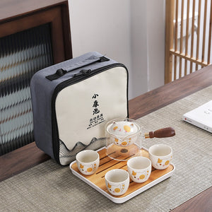 Creative Glass Ceramic Chinese Kung Fu Tea set Travel Tea Set Teaware Sets Teapot For Tea Teapot Tea Cup Set Tea Maker Infuser acacuss