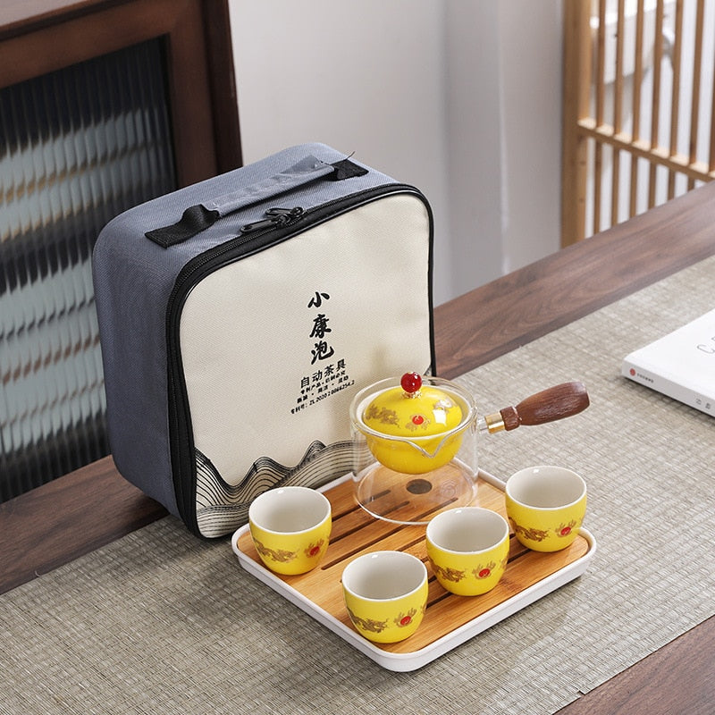 Creative Glass Ceramic Chinese Kung Fu Tea set Travel Tea Set Teaware Sets Teapot For Tea Teapot Tea Cup Set Tea Maker Infuser acacuss