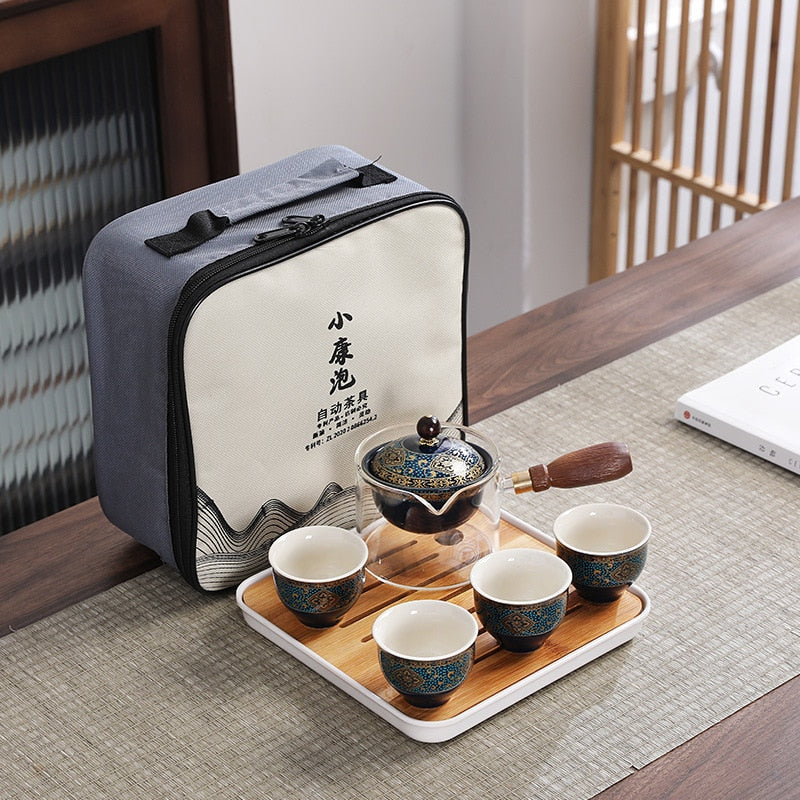 Creative Glass Ceramic Chinese Kung Fu Tea set Travel Tea Set Teaware Sets Teapot For Tea Teapot Tea Cup Set Tea Maker Infuser acacuss