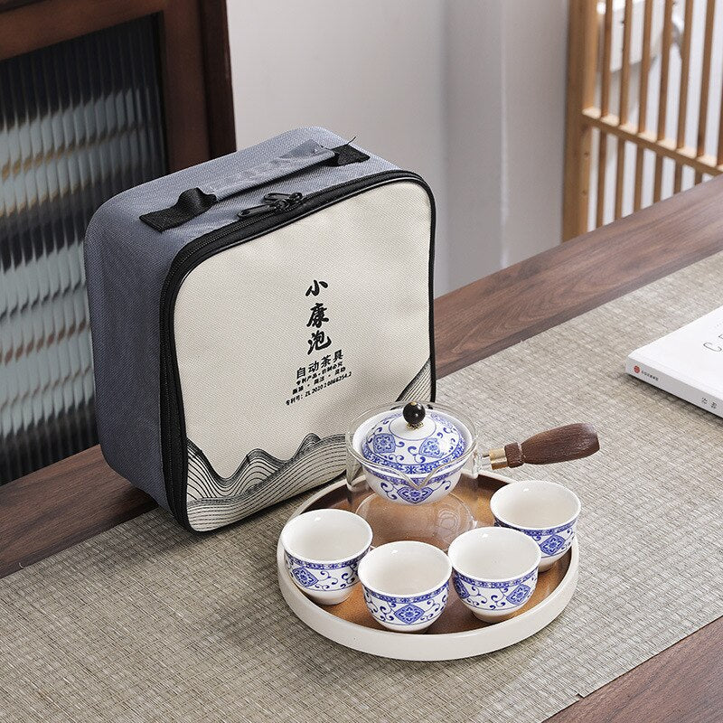 Creative Glass Ceramic Chinese Kung Fu Tea set Travel Tea Set Teaware Sets Teapot For Tea Teapot Tea Cup Set Tea Maker Infuser acacuss