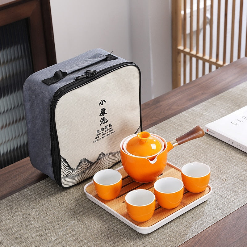 Creative Glass Ceramic Chinese Kung Fu Tea set Travel Tea Set