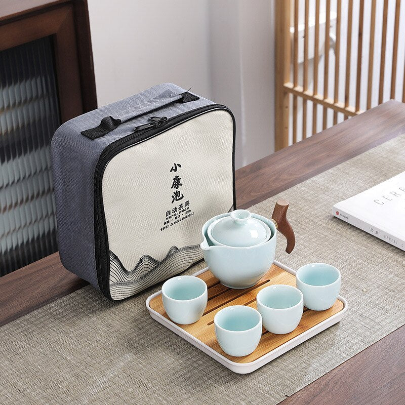 Creative Glass Ceramic Chinese Kung Fu Tea set Travel Tea Set Teaware Sets Teapot For Tea Teapot Tea Cup Set Tea Maker Infuser acacuss