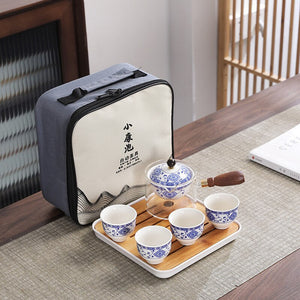Creative Glass Ceramic Chinese Kung Fu Tea set Travel Tea Set Teaware Sets Teapot For Tea Teapot Tea Cup Set Tea Maker Infuser acacuss