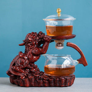 Creative GlassTea Set Automatic Teapot Tea Heat-resistant Kungfu Tea Drinking  Tea Make Brave Troops acacuss