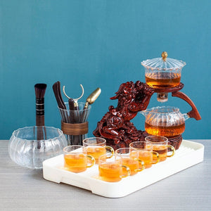 Creative GlassTea Set Automatic Teapot Tea Heat-resistant Kungfu Tea Drinking  Tea Make Brave Troops acacuss