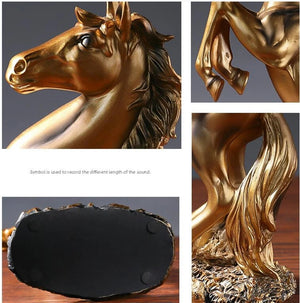 Creative Gold Silver Black Horse Resin Sculpture, Horse Model Home Decor Animal Decoration Living Room Office Craft Decoration acacuss