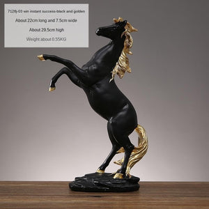 Creative Gold Silver Black Horse Resin Sculpture, Horse Model Home Decor Animal Decoration Living Room Office Craft Decoration acacuss