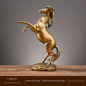 Creative Gold Silver Black Horse Resin Sculpture, Horse Model Home Decor Animal Decoration Living Room Office Craft Decoration acacuss