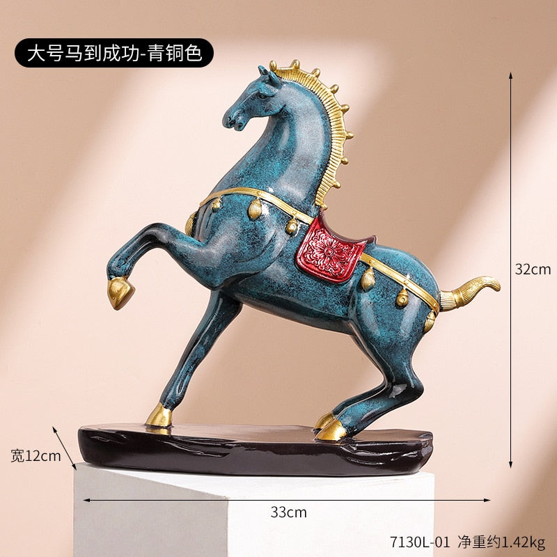 Creative Gold Silver Black Horse Resin Sculpture, Horse Model Home Decor Animal Decoration Living Room Office Craft Decoration acacuss