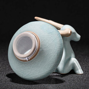 Creative Handmade Starry Sky Drawing Tea Strainer Tea Leaking Holder Ceramic Kung Fu Tea Set Blue Tea Filter Tea Ceremony acacuss