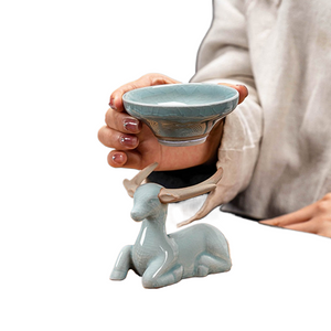 Creative Handmade Starry Sky Drawing Tea Strainer Tea Leaking Holder Ceramic Kung Fu Tea Set Blue Tea Filter Tea Ceremony acacuss