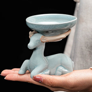 Creative Handmade Starry Sky Drawing Tea Strainer Tea Leaking Holder Ceramic Kung Fu Tea Set Blue Tea Filter Tea Ceremony acacuss