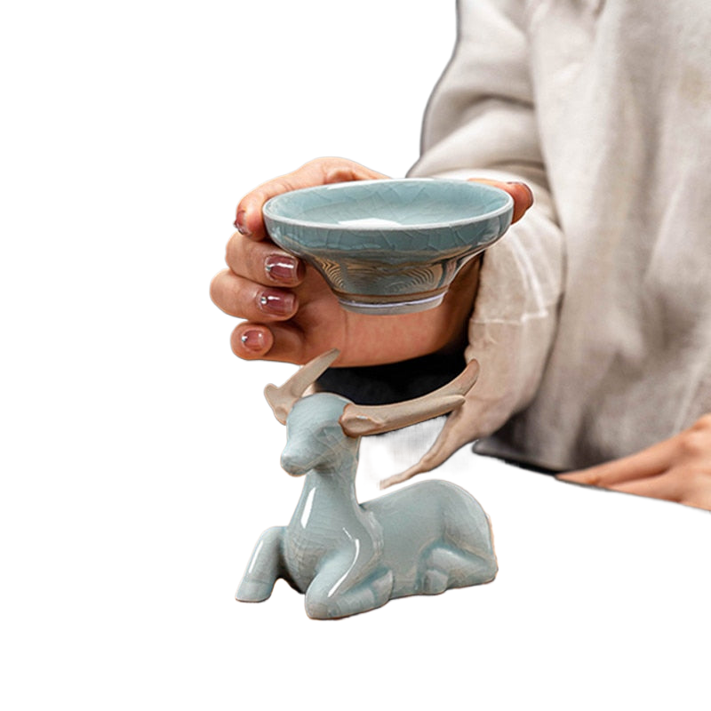 Creative Handmade Starry Sky Drawing Tea Strainer Tea Leaking Holder Ceramic Kung Fu Tea Set Blue Tea Filter Tea Ceremony acacuss