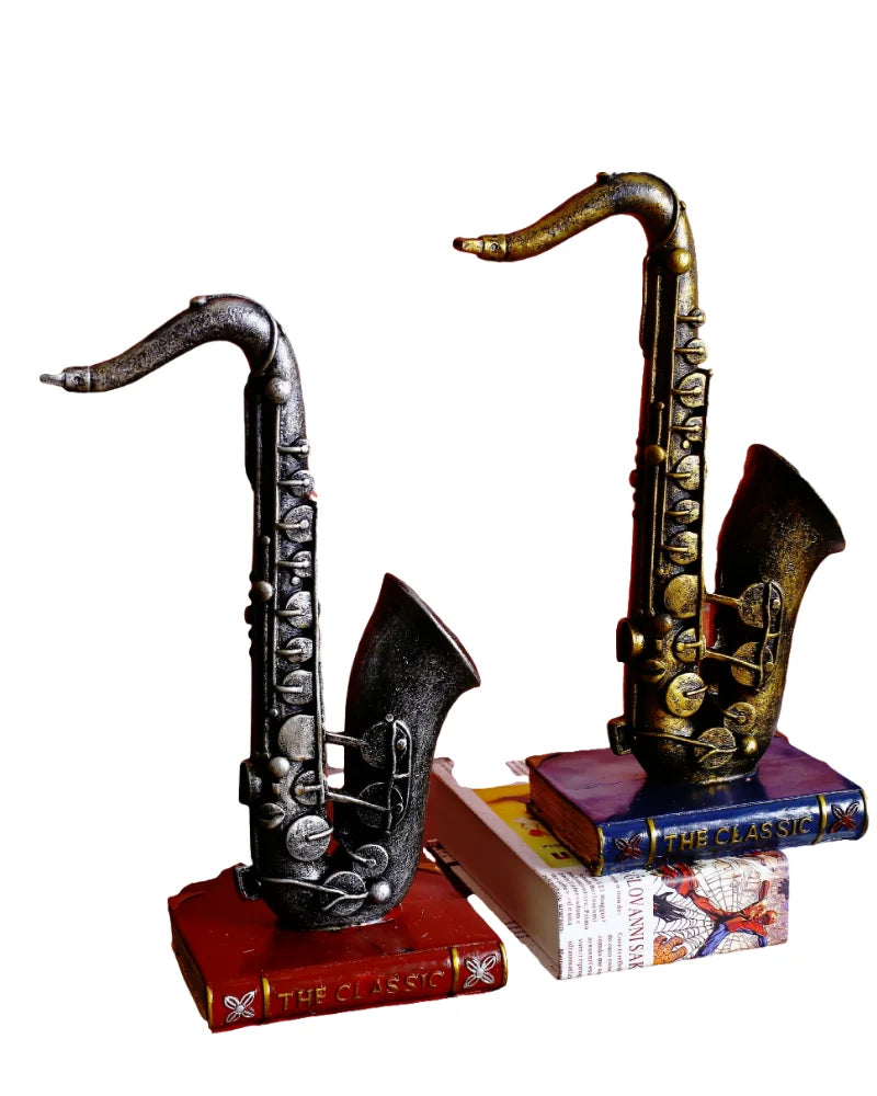 Creative Home Decor Furnishings Modern Model Retro Musical Instrument Ornaments Resin Crafts Saxophone  Gift acacuss