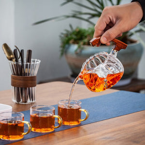 Creative Horse Teapot Full Automatic Glass Teapot Infuser Magnetic Water Diversion Heat-resistant Kungfu Tea Drinking Tea Set acacuss