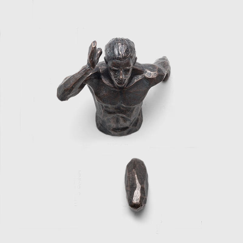 Creative Industrial Style Running Sculpture Resin Living Room Background Wall Decoration Hanging Run Figure Statue Sports Man acacuss