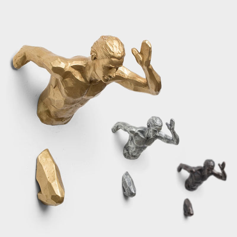Creative Industrial Style Running Sculpture Resin Living Room Background Wall Decoration Hanging Run Figure Statue Sports Man acacuss