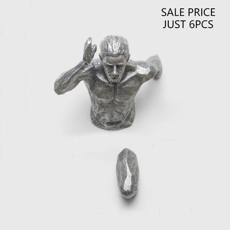 Creative Industrial Style Running Sculpture Resin Living Room Background Wall Decoration Hanging Run Figure Statue Sports Man acacuss