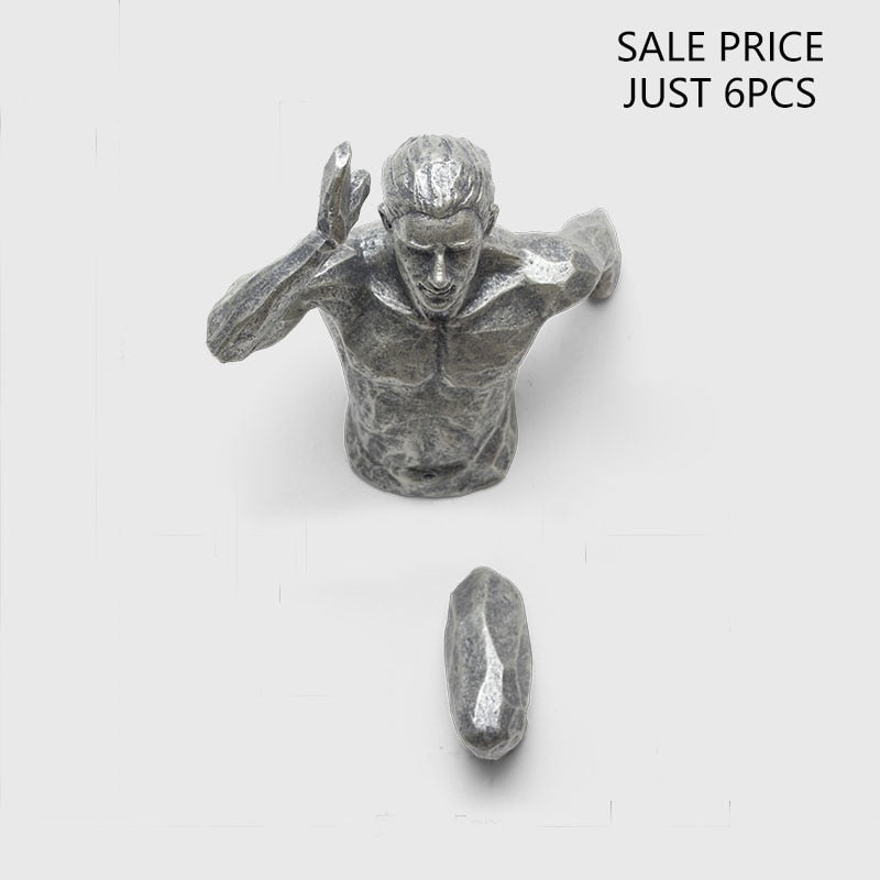 Creative Industrial Style Running Sculpture Resin Living Room Background Wall Decoration Hanging Run Figure Statue Sports Man acacuss