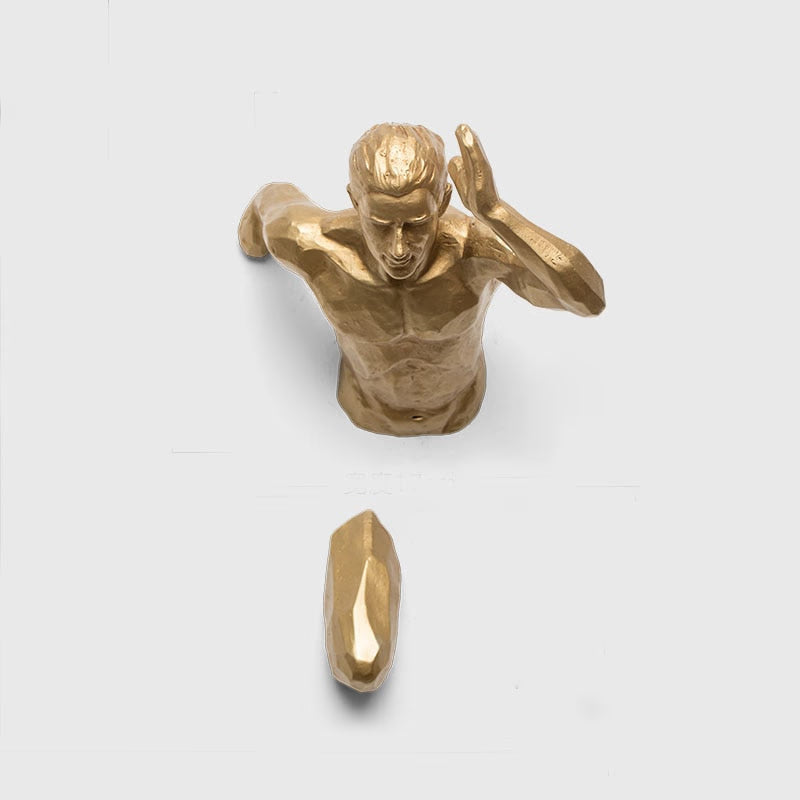 Creative Industrial Style Running Sculpture Resin Living Room Background Wall Decoration Hanging Run Figure Statue Sports Man acacuss
