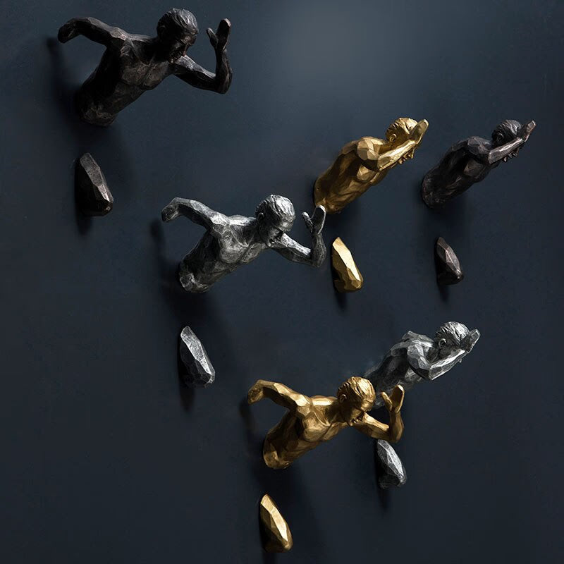 Creative Industrial Style Running Sculpture Resin Living Room Background Wall Decoration Hanging Run Figure Statue Sports Man acacuss