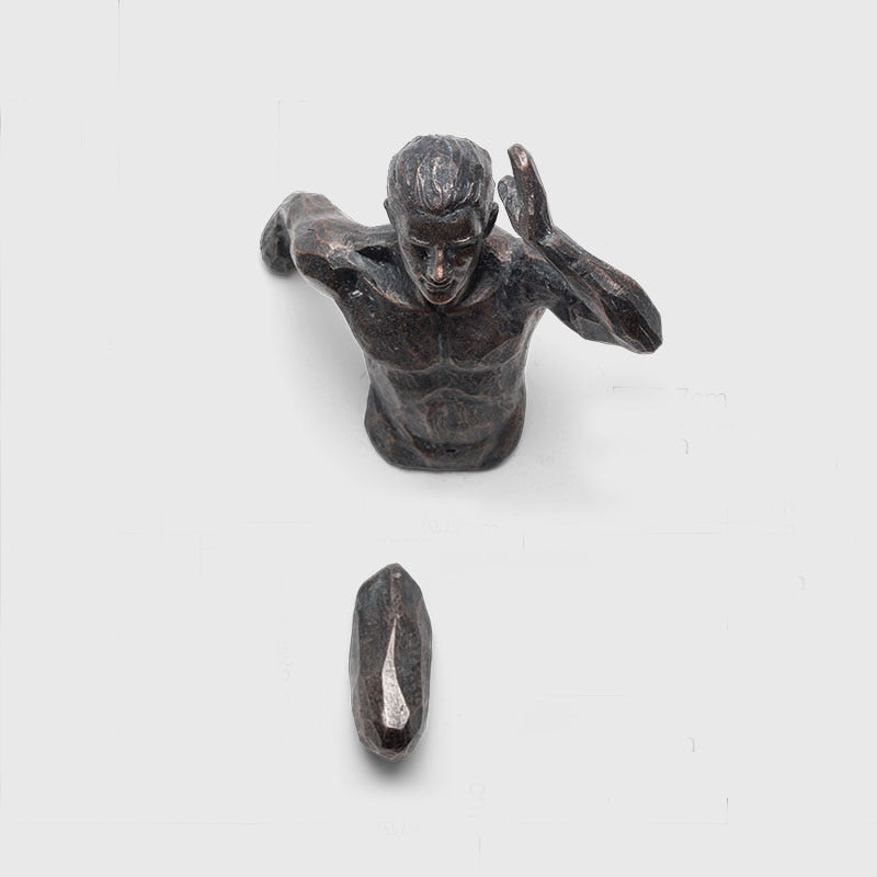 Creative Industrial Style Running Sculpture Resin Living Room Background Wall Decoration Hanging Run Figure Statue Sports Man acacuss