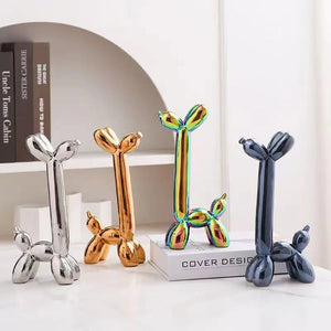 Creative Long Neck Balloon Dog Abstract Ceramic Ornaments Sculpture Study Room Statue Home Office Accessories Decoration Gift acacuss