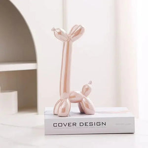 Creative Long Neck Balloon Dog Abstract Ceramic Ornaments Sculpture Study Room Statue Home Office Accessories Decoration Gift acacuss