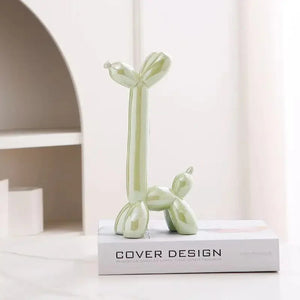 Creative Long Neck Balloon Dog Abstract Ceramic Ornaments Sculpture Study Room Statue Home Office Accessories Decoration Gift acacuss
