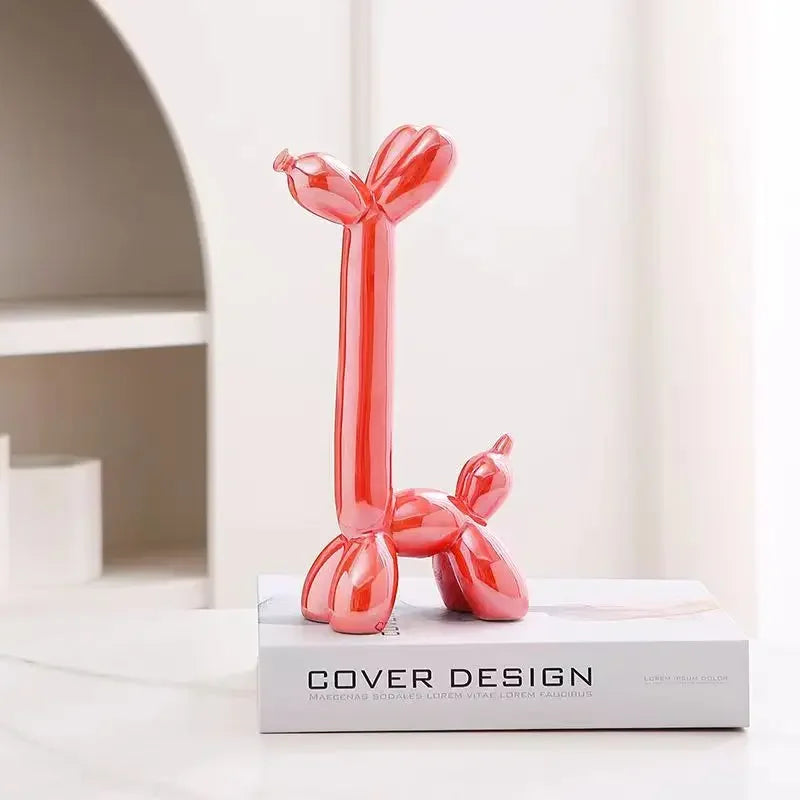Creative Long Neck Balloon Dog Abstract Ceramic Ornaments Sculpture Study Room Statue Home Office Accessories Decoration Gift acacuss